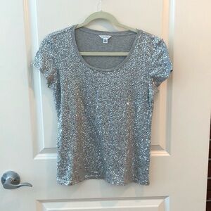 Calvin Klein Silver Sequin Top
